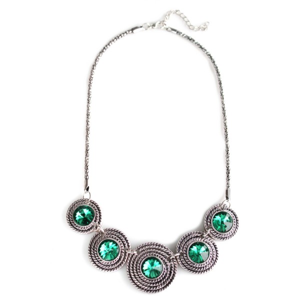 Garbo Emerald Multi Circles Necklace
